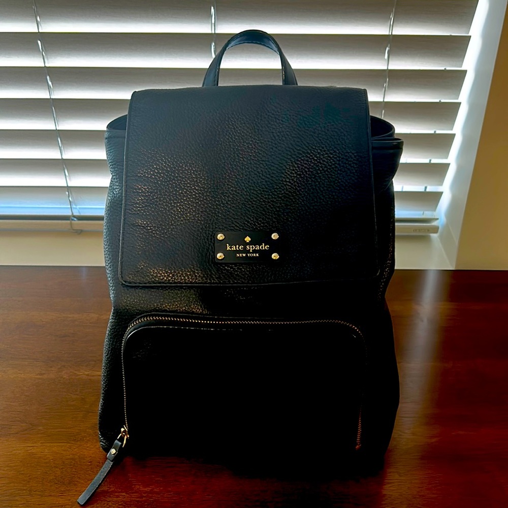Kate Spade mini backpack - black pebbled leather